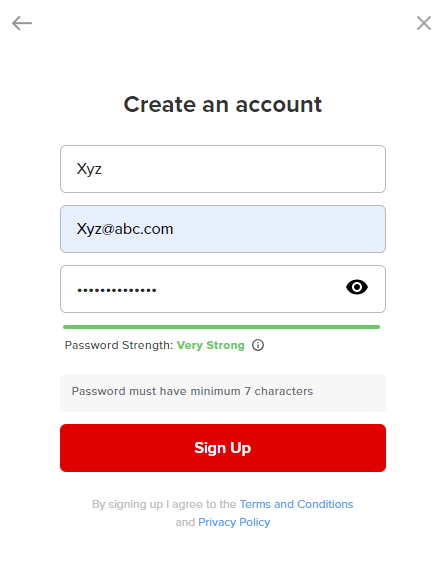 CREATE AN ACCOUNT